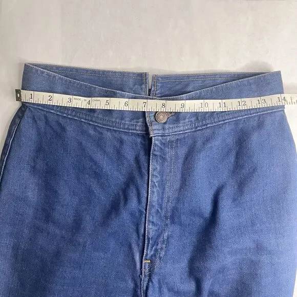 Rare Vintage 70's Retro Wide Leg Levi’s High Waist Indigo Jeans Size 28 - Picture 3 of 15